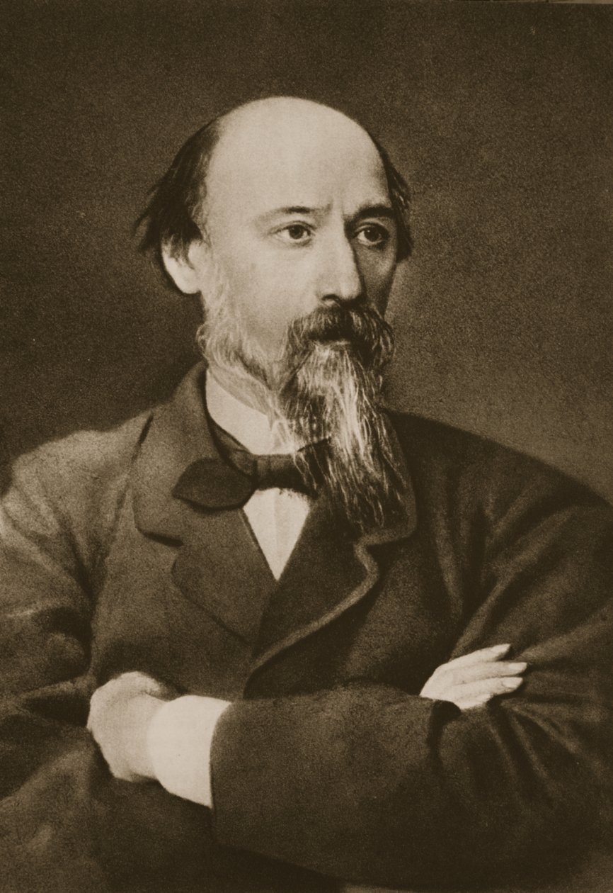 Nikolai Nekrasov (sepiafoto) av Ivan Nikolaevich Kramskoy