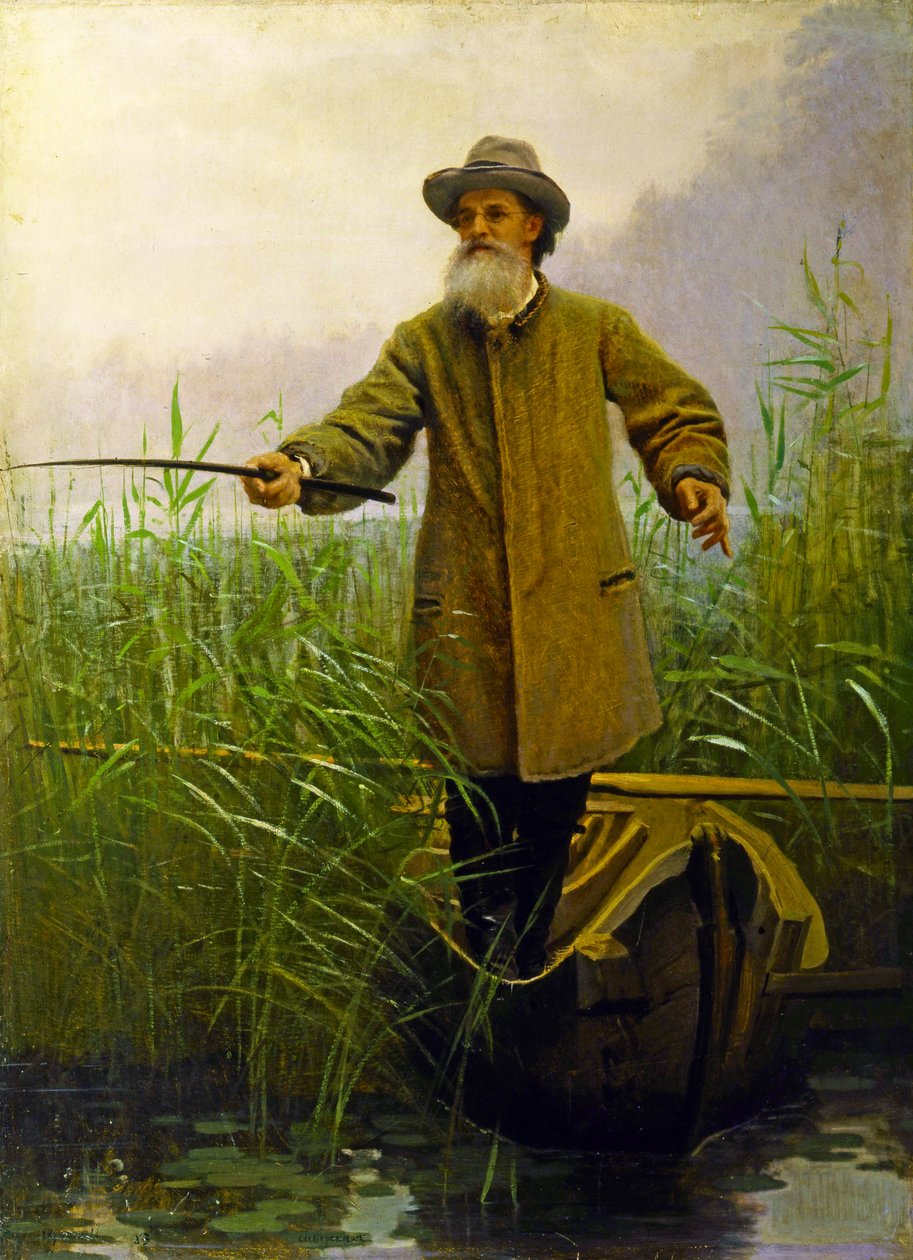 Porträtt av Apollon Maikov (1821-97) Fiske, 1883 av Ivan Nikolaevich Kramskoy
