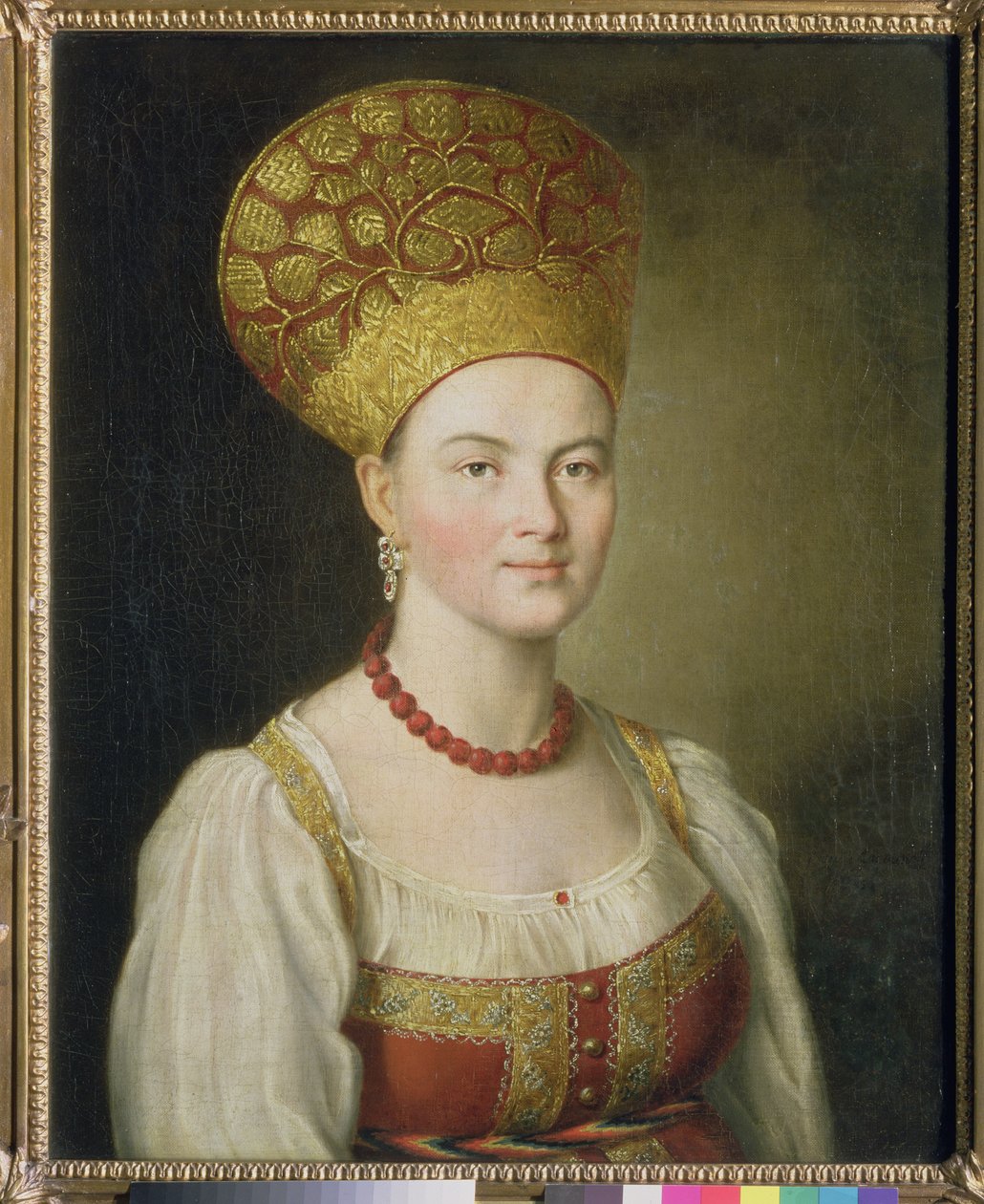 Bondekvinna i rysk kostym, 1784 av Ivan Petrovich Argunov