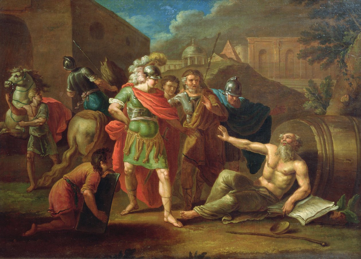 Alexander den store besöker Diogenes i Korinth, 1787 av Ivan Philippovich Tupylev