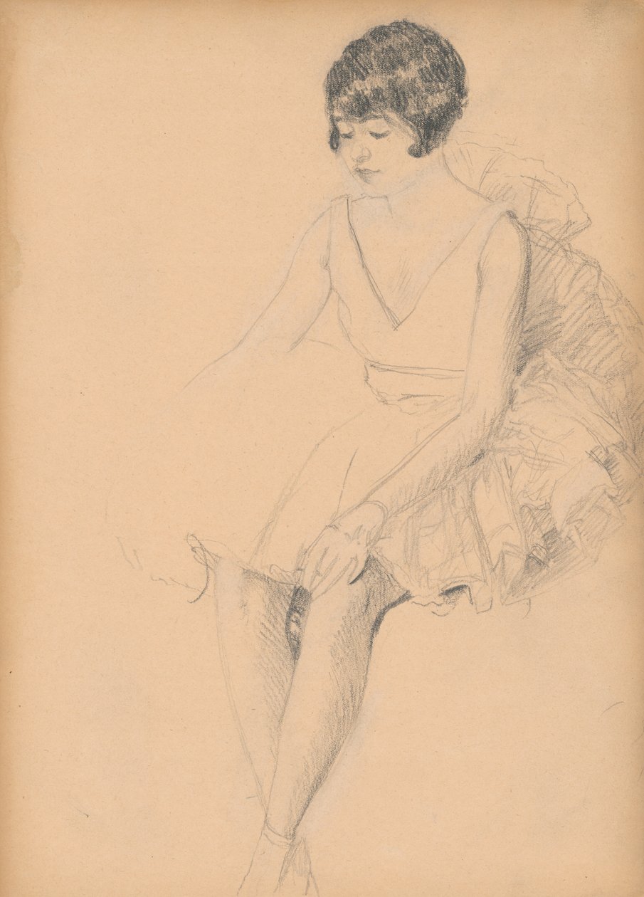 Sitting female dancer av Ivan Zabota