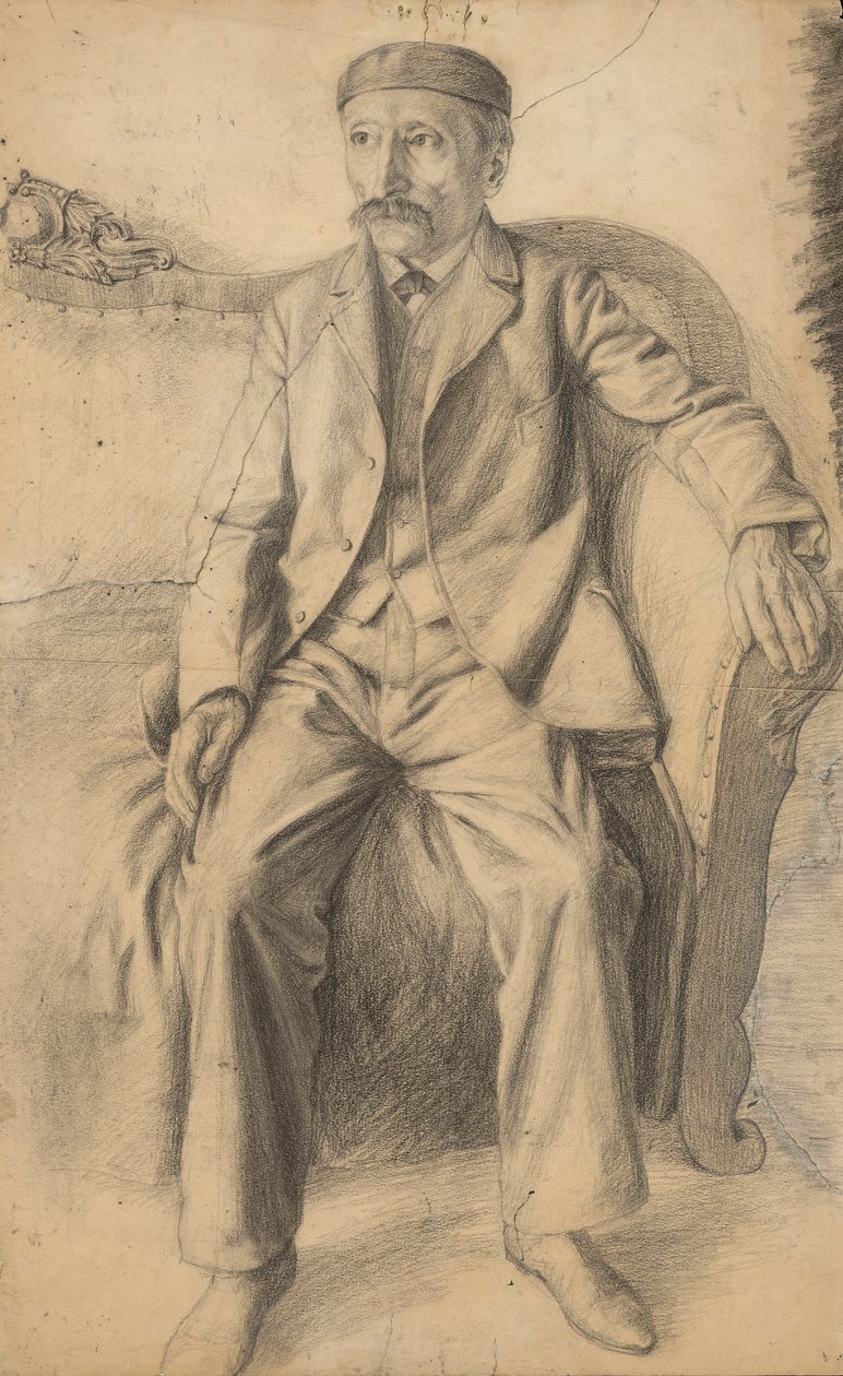 The study of a man sitting on the sofa av Ivan Zabota