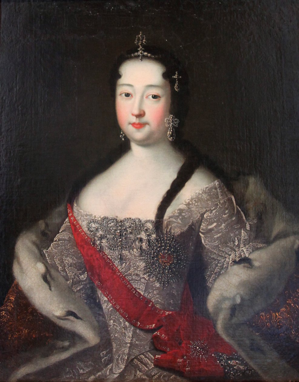 porträtt av tsarevna Anna Petrovna, 1740-talet. av Ivan Adolsky