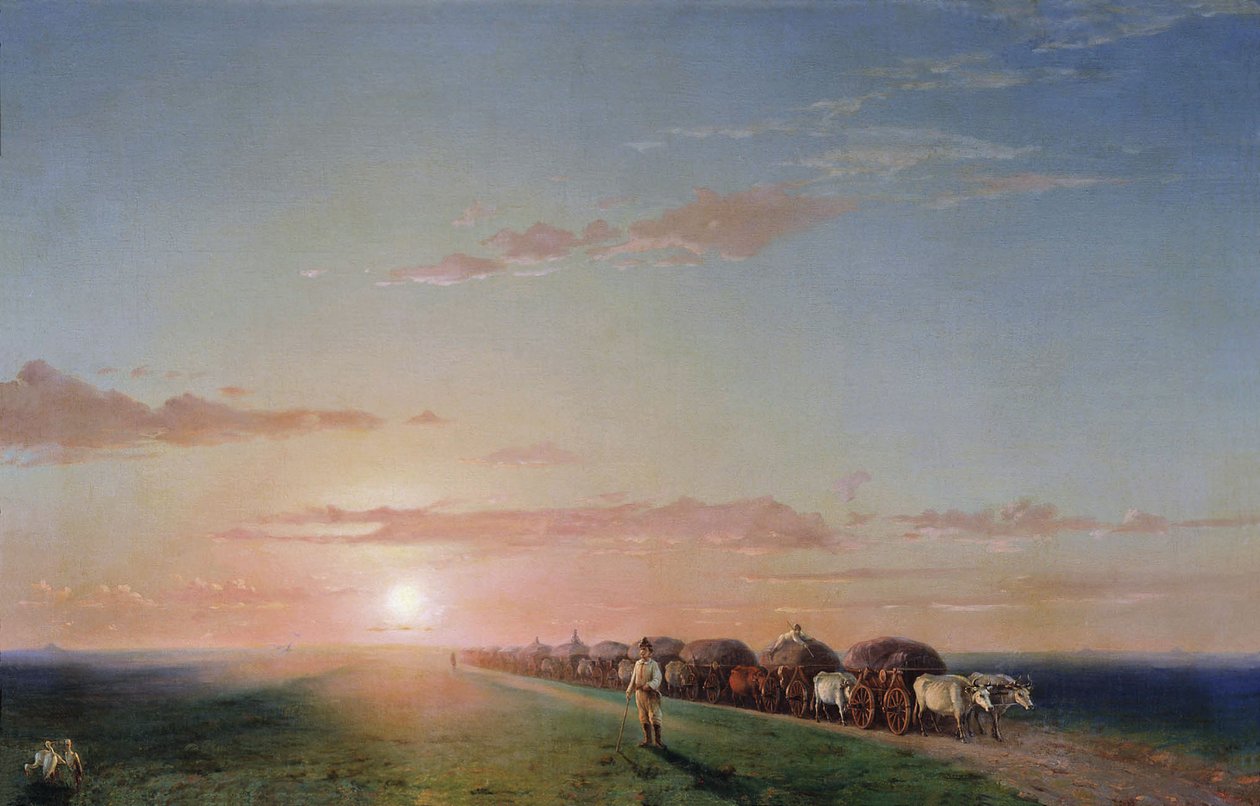 Ett vagntåg i öknen av Ivan Aivazovsky