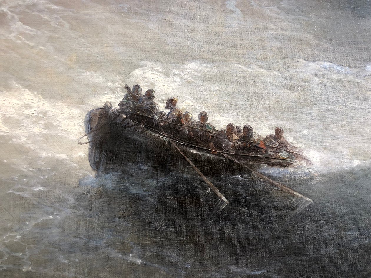 Fragment båt med människor av Ivan Aivazovsky