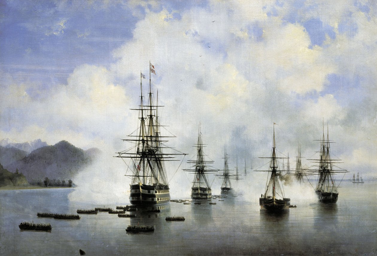 Ryska: "Landningen av N. N. Raevskyi vid Subashi" Landningen av N. N. Raevskyi vid Subashi av Ivan Aivazovsky