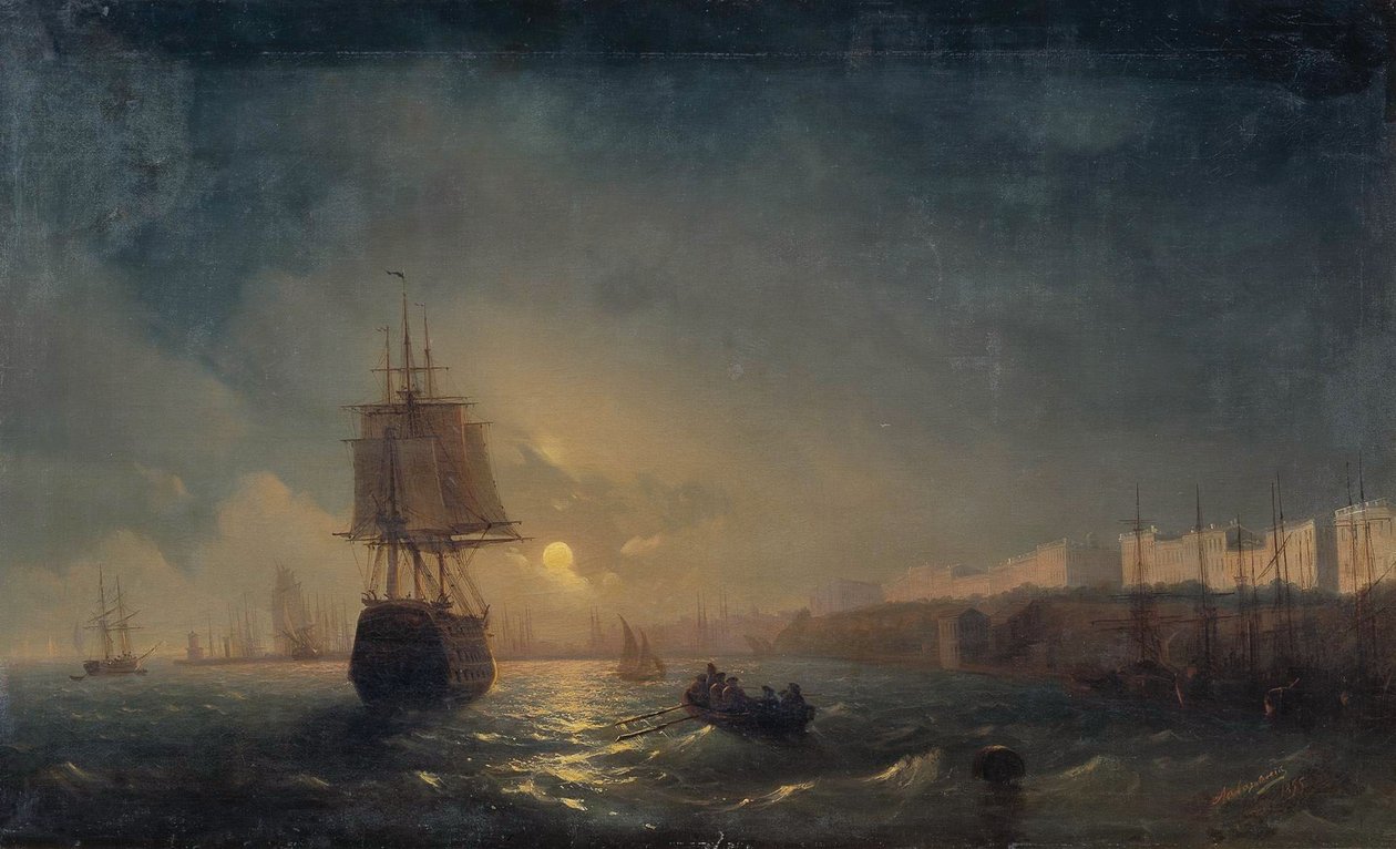 Ryska: "Utsikt över Odessa i en månskensnatt" Utsikt över Odessa i en månskensnatt av Ivan Aivazovsky