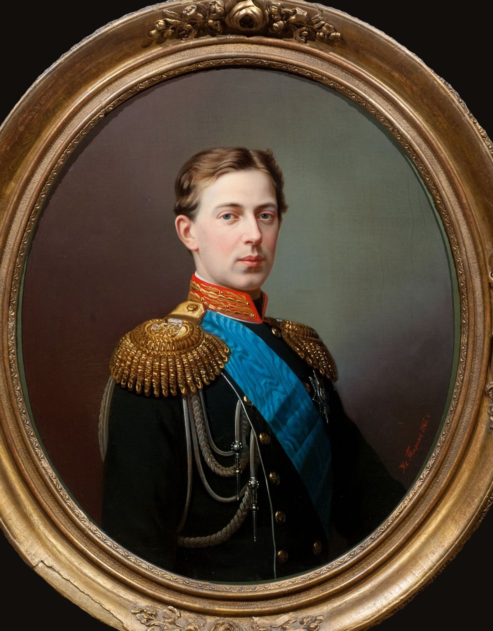 Porträtt av Tsarevich Nicholas Alexandrovich av Ryssland 1843-1865, 1865. av Ivan Alexeevich Tyurin