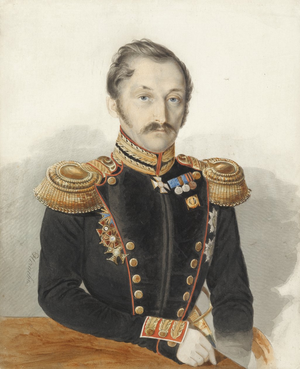 Porträtt av general Alexander Danilovich Korngren 1818-1861 av Ivan Alexeyevich Nechayev
