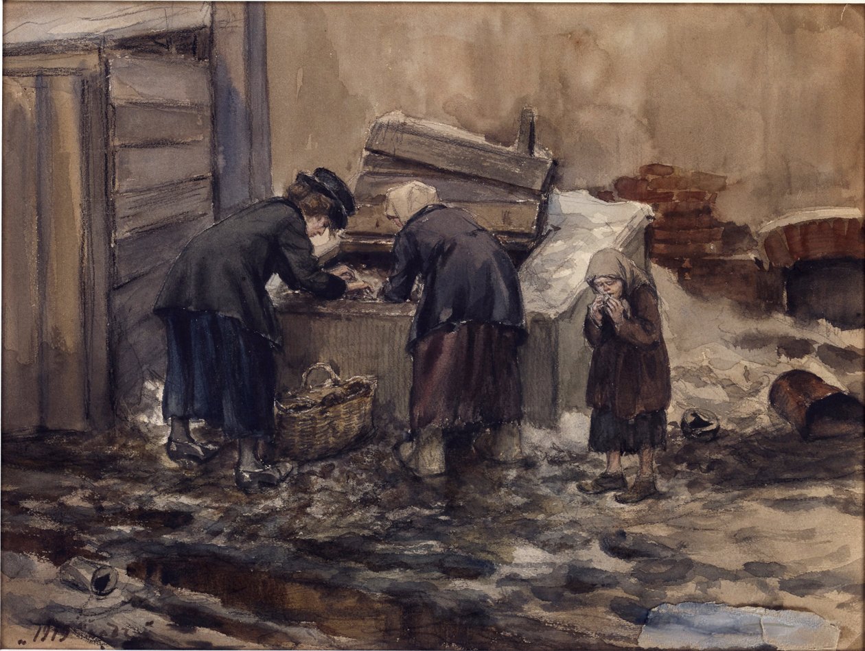 Hungriga år i Petrograd av Vladimirov, Ivan Alexeyevich (1869-1947). Akvarell, Gouache på papper av Ivan Alexeyevich Vladimirov