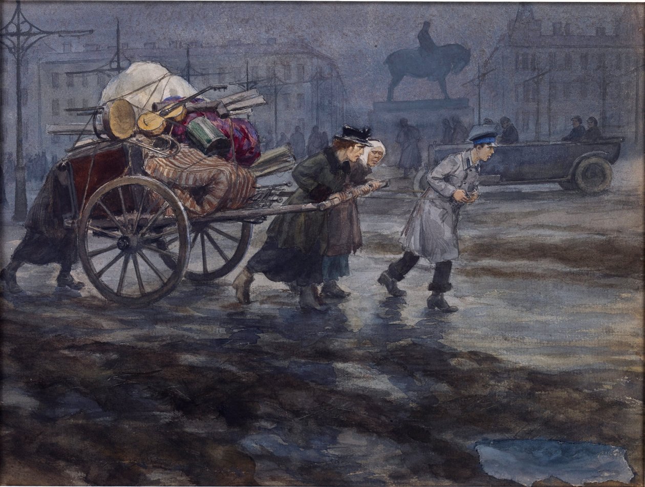 Rester av ett rikt hus av Vladimirov, Ivan Aleksijevitj (1869-1947). Akvarell, Gouache på papper av Ivan Alexeyevich Vladimirov