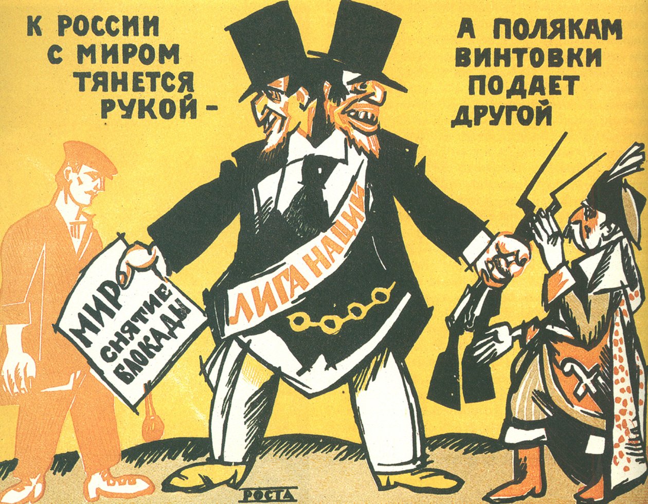 Nationernas Förbund ROSTA-fönster, 1920 av Ivan Andreevich Malyutin