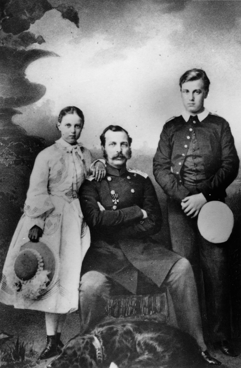 Tsar Alexander II av Ryssland med sin dotter Maria och son Alexei, 1863 av Ivan Fyodorovich Alexandrovsky