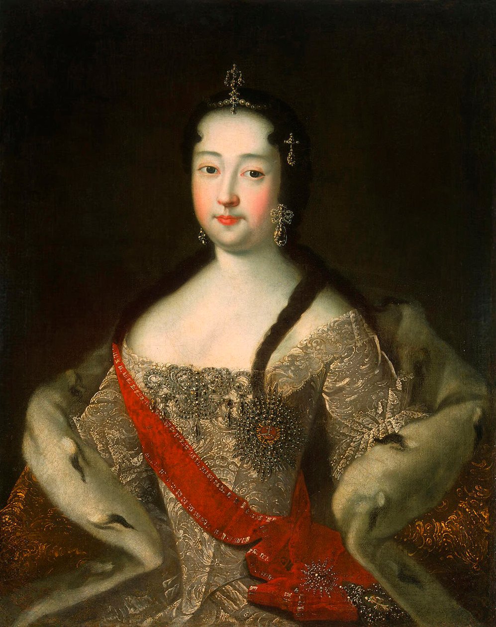 Porträtt av Tsesarevna av Ryssland Anna Petrovna av Ryssland