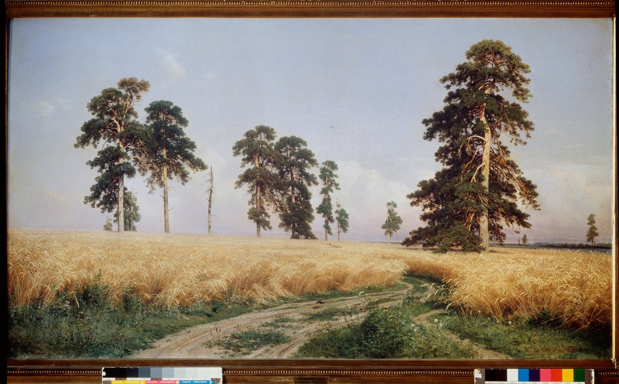 Champ de Seigle (Rieu-fältet) - Peinture de Ivan Ivanovich Shishkin (Chichkine) (1832-1898), huile sir toile av Ivan Ivanovich Shishkin