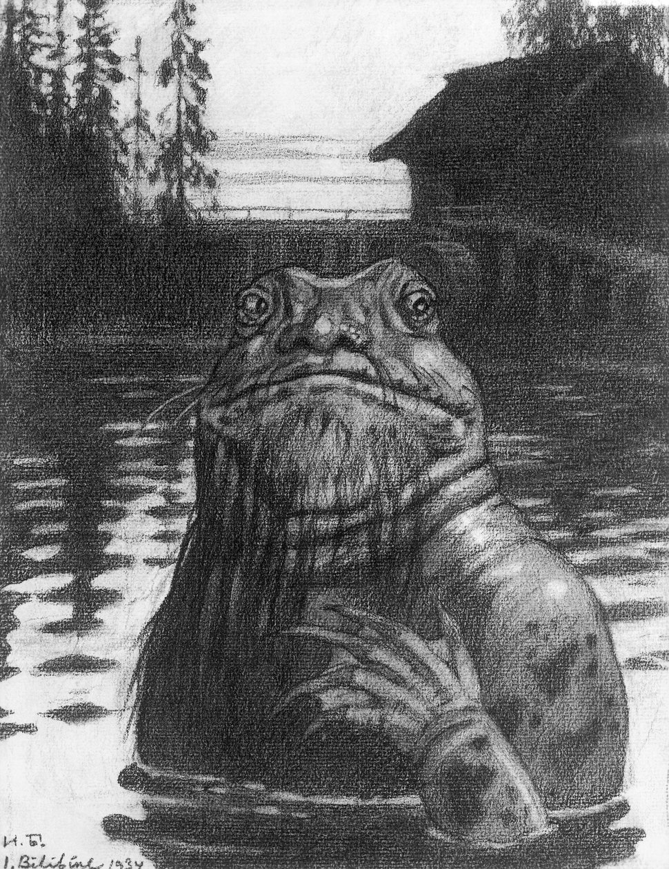 Vodyanoi, the Water Sprite, 1934 (kol på papper) av Ivan Yakovlevich Bilibin
