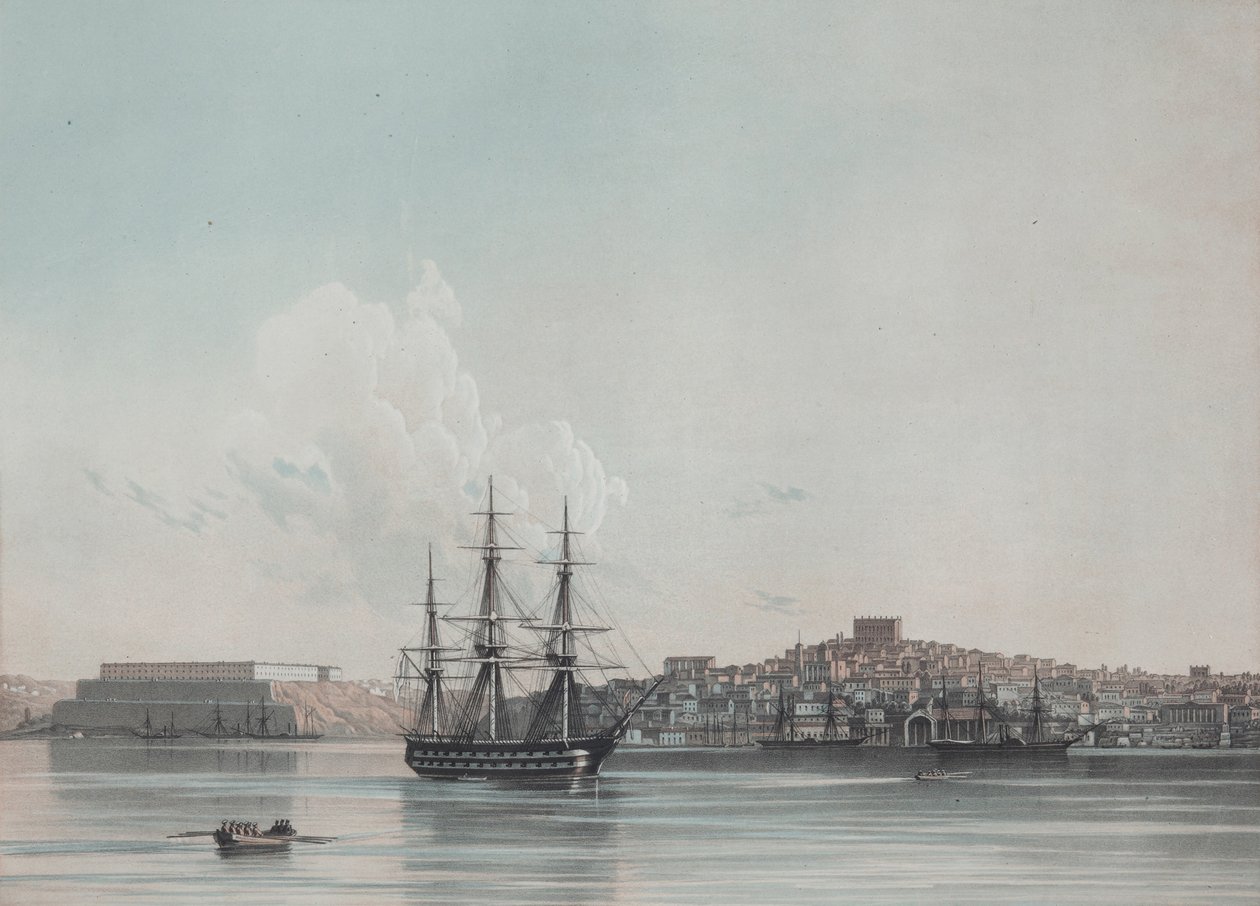 Nya marina baracker och inre hamn i Sevastopol, 1850-talet av Ivan Konstantinovich Aivazovsky