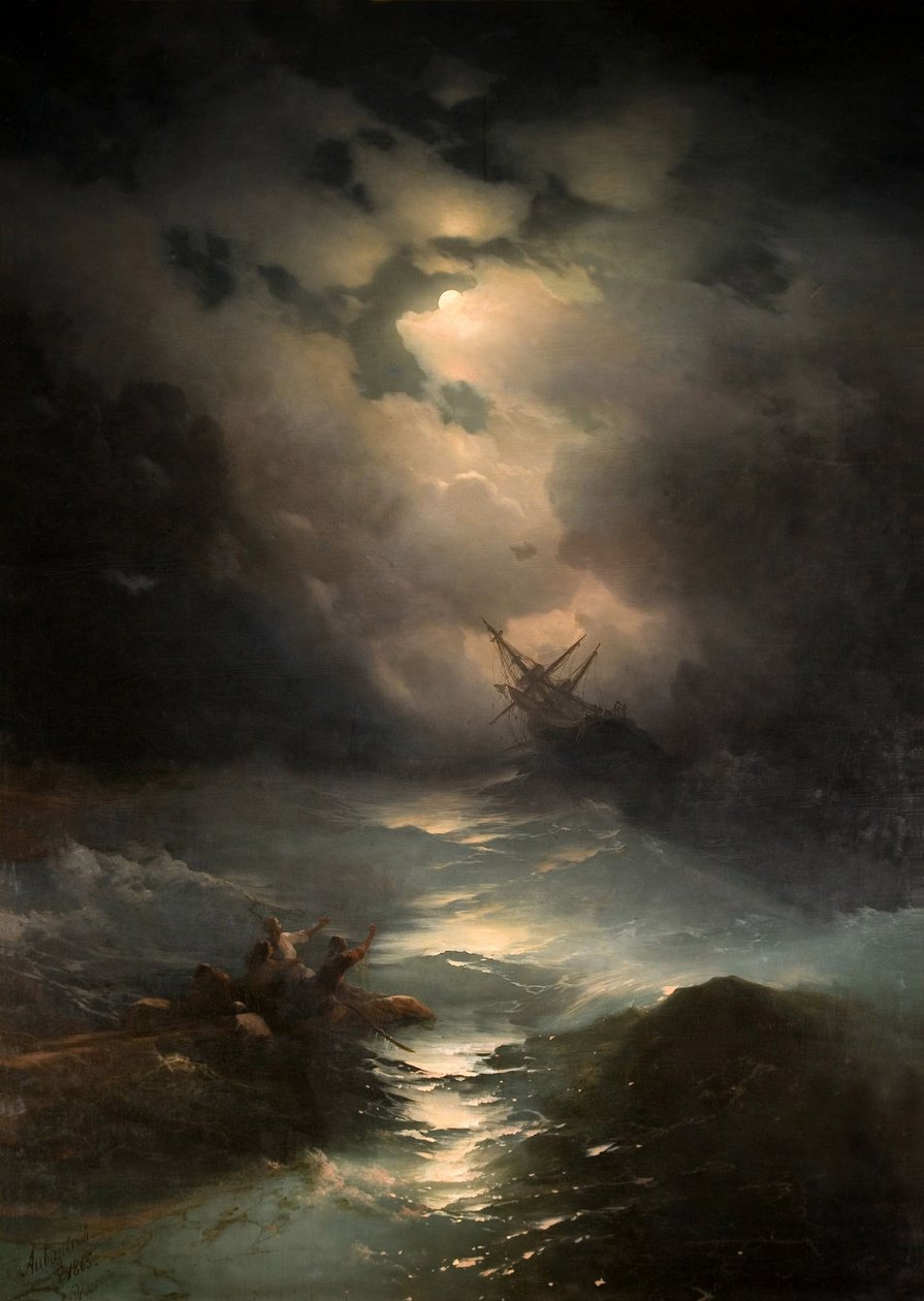 Nordsjöstormen av Aivazovsky, Ivan Konstantinovich (1817-1900) av Ivan Konstantinovich Aivazovsky