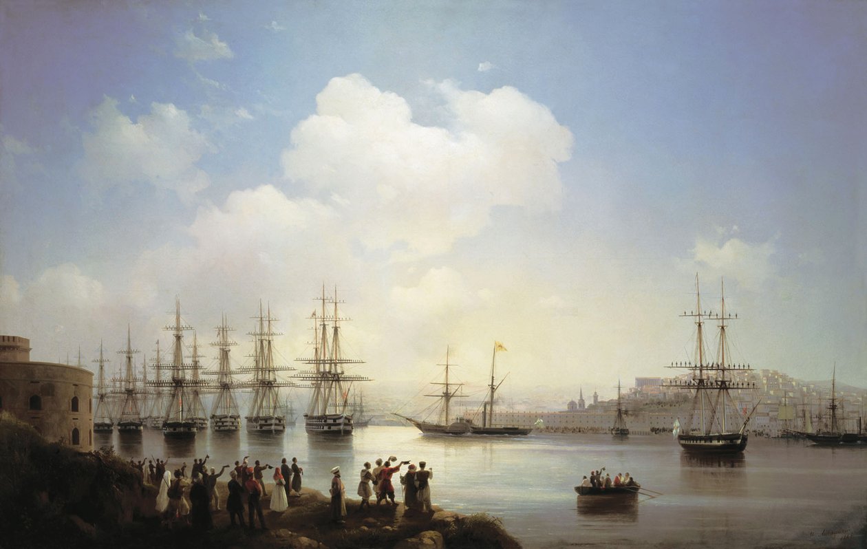 Ryska skvadronen på Sevastopol-raiden, 1846 av Ivan Konstantinovich Aivazovsky