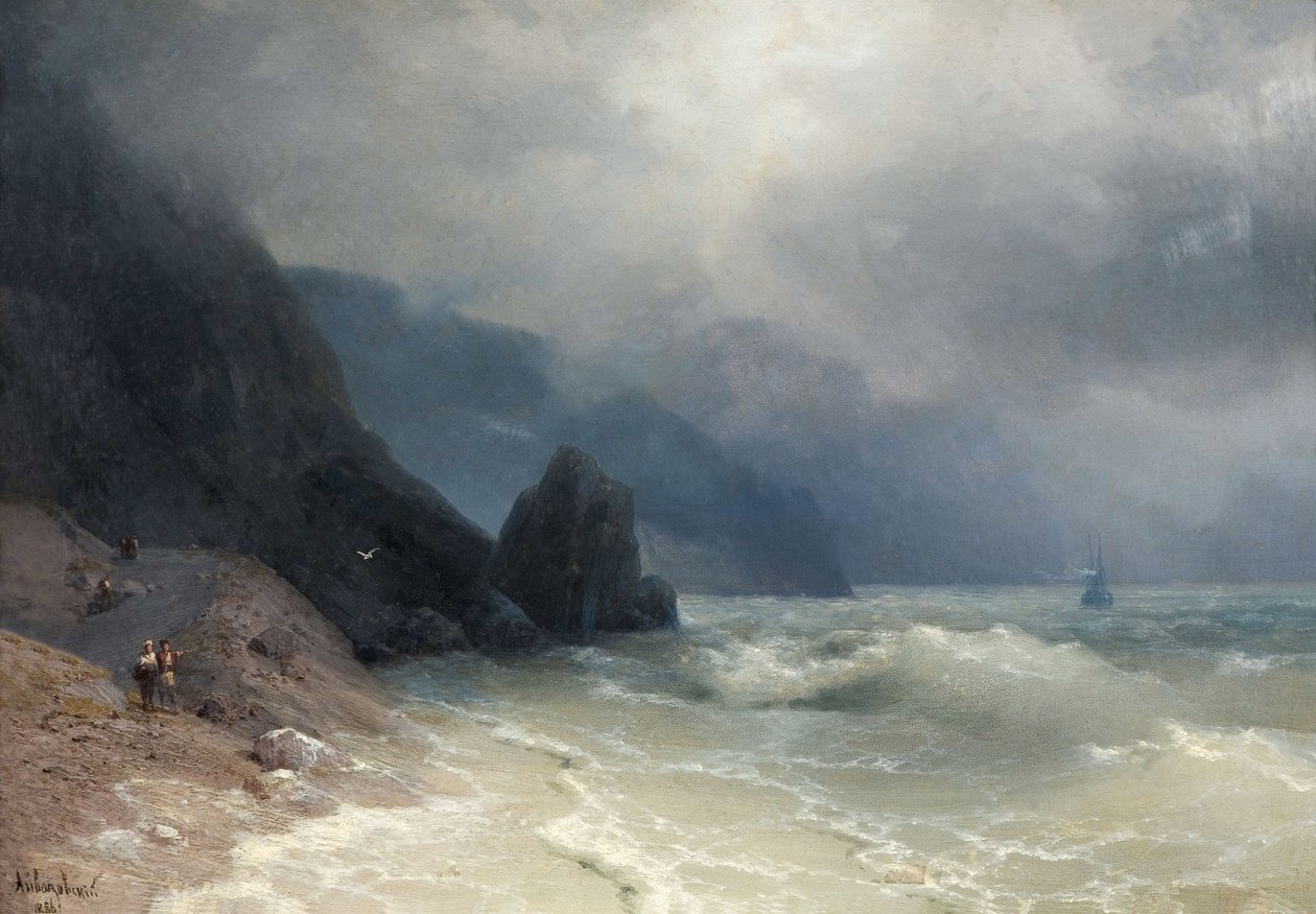Seashore av Aivazovsky, Ivan Konstantinovich (1817-1900) av Ivan Konstantinovich Aivazovsky