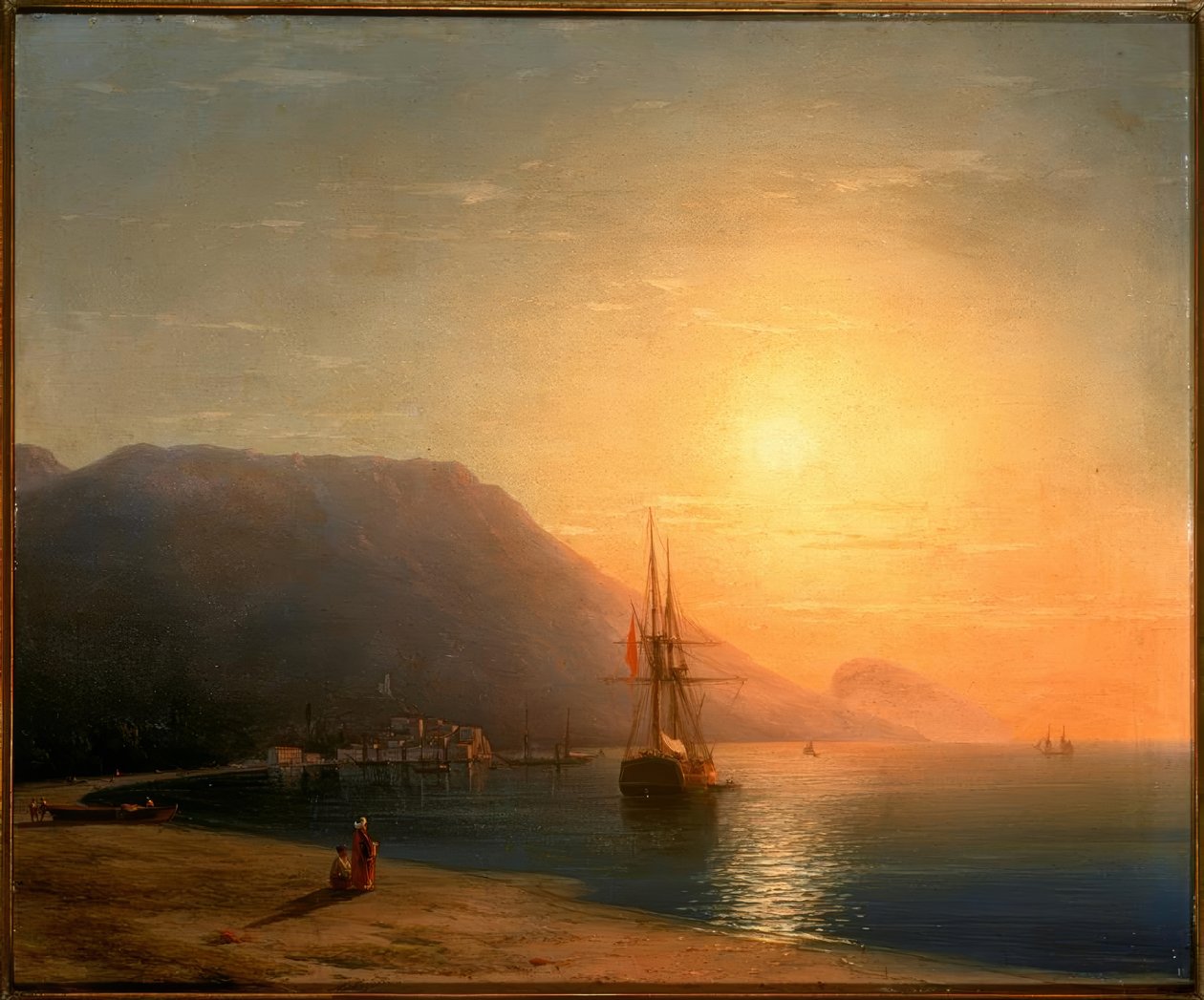 Solnedgång utanför Ajudag på Krimkusten av Ivan Konstantinovich Aivazovsky