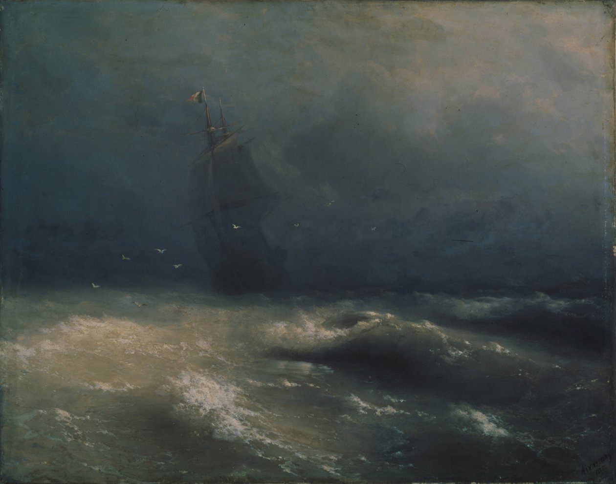 Storm vid havet vid Nice, 1885 av Ivan Konstantinovich Aivazovsky