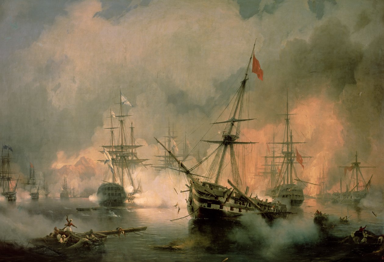 Slaget vid Navarino, den 20 oktober 1827 av Ivan Konstantinovich Aivazovsky