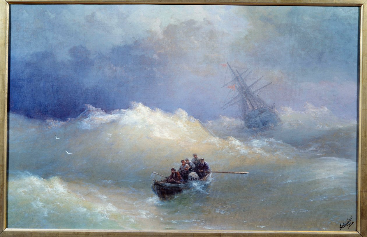 Vågmålningen av Ivan Aivazovsky (1817-1900) 1886 Brest, Museum of Fine Arts av Ivan Konstantinovich Aivazovsky