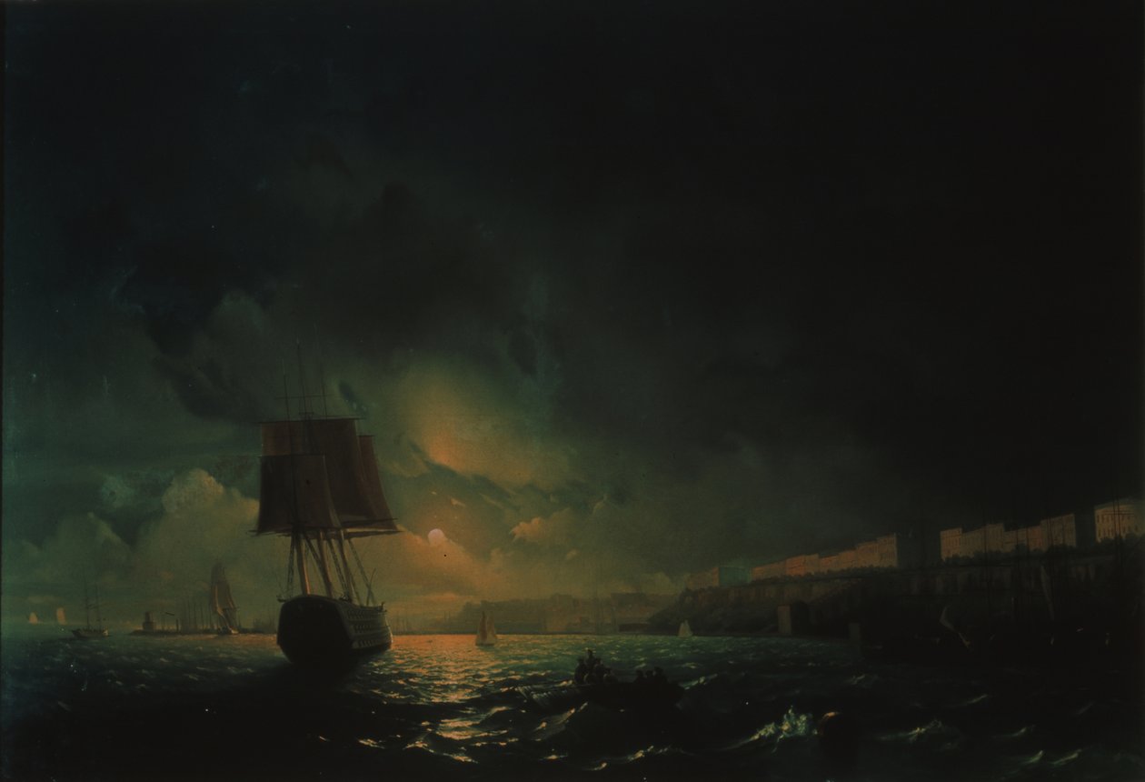 Utsikt över Odessa vid månskensnatten, 1896 av Ivan Konstantinovich Aivazovsky