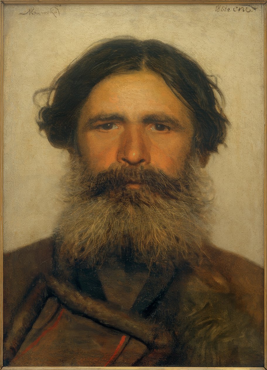 Porträtt av en bonde av Ivan Nikolaevich Kramskoy