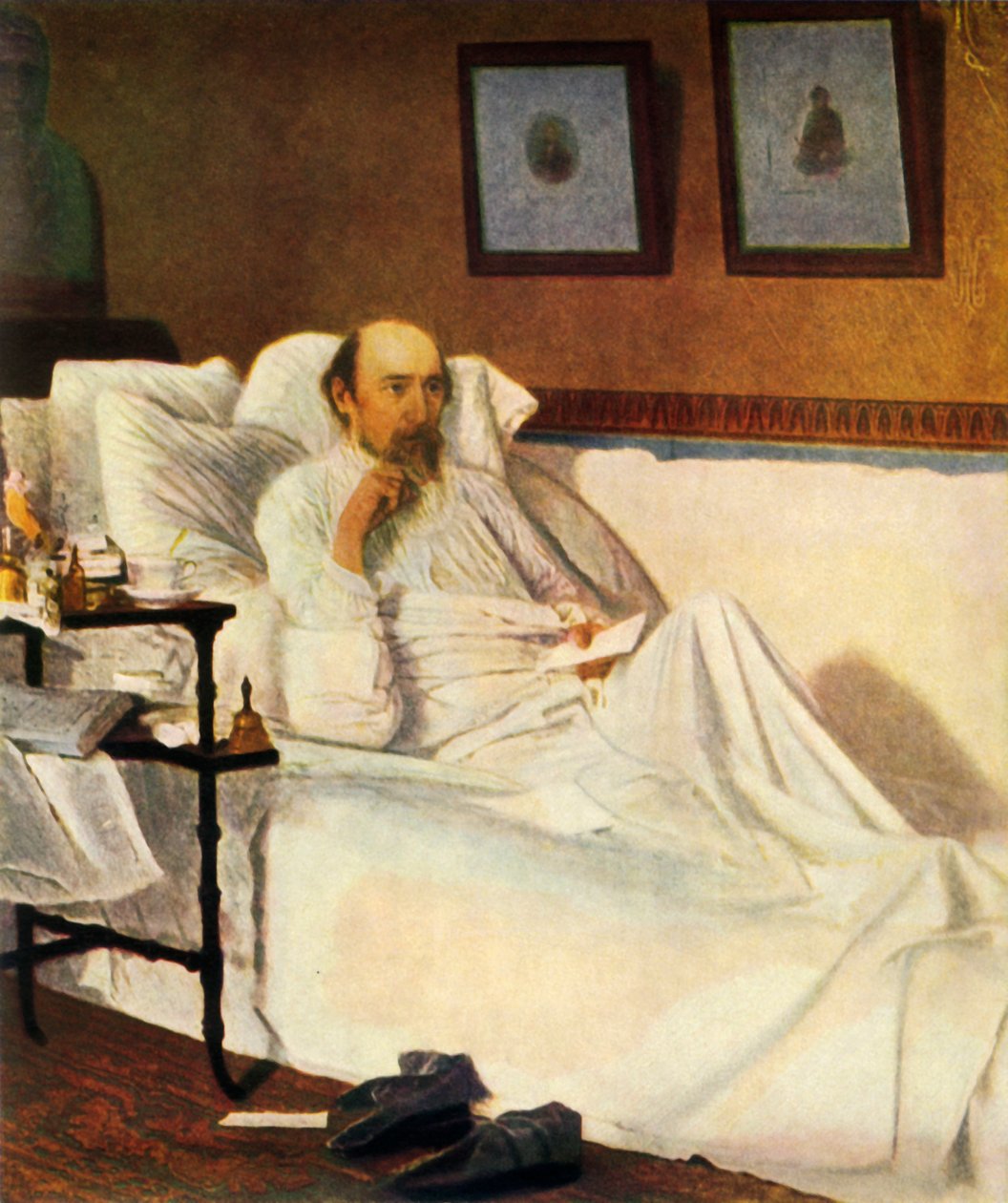 Porträtt av Nekrasov, 1877, 1965. av Ivan Kramskoy