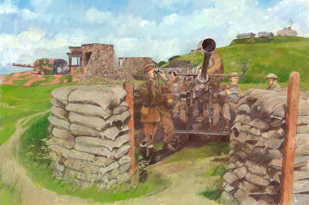Bofors pistol, Pendennis slott, c1943, c1990-2010 av Ivan Lapper