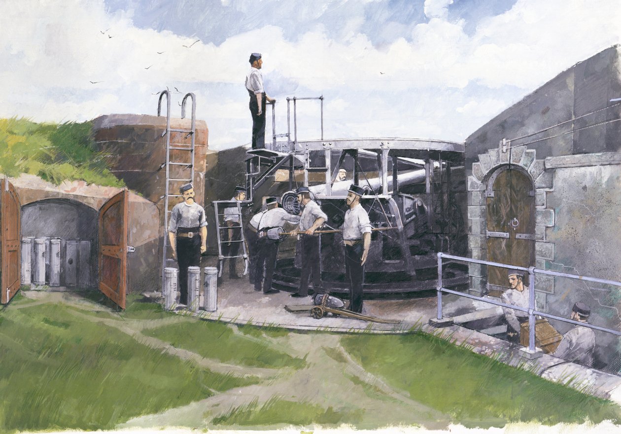 Kanonstolpe, Pendennis Castle, Cornwall, 1800-talet, 1998 av Ivan Lapper
