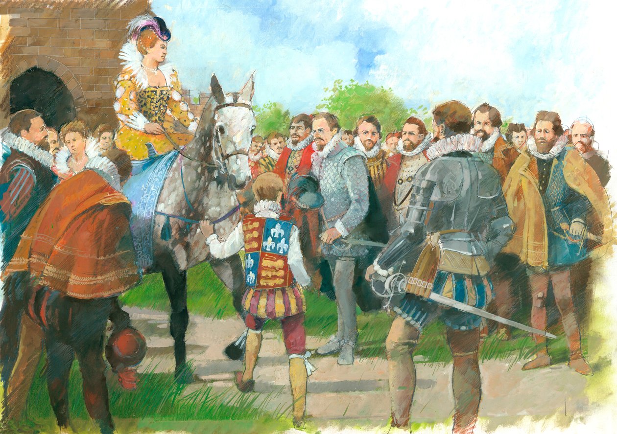Elizabeth I välkomnas till Kenilworth Castle, 1570-talet, c1990-2010 av Ivan Lapper