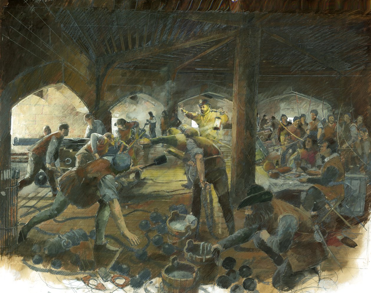 Gun Deck, Pendennis Castle av Ivan Lapper