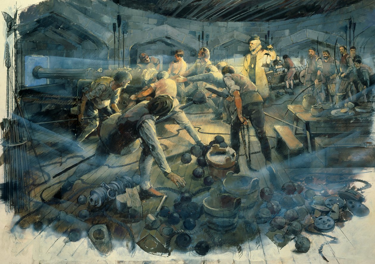 Pendennis Castle Gun Deck, sent 1540-tal, c1990-2010 av Ivan Lapper