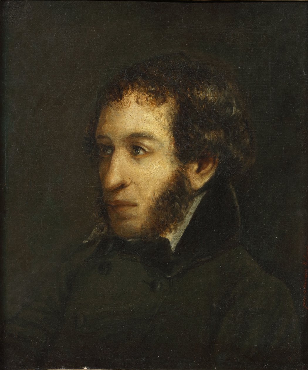 Sista livstidsporträtt av poeten Alexander Sergeyevich Pushkin 1799-1837, 1837. av Ivan Loginovich Linev