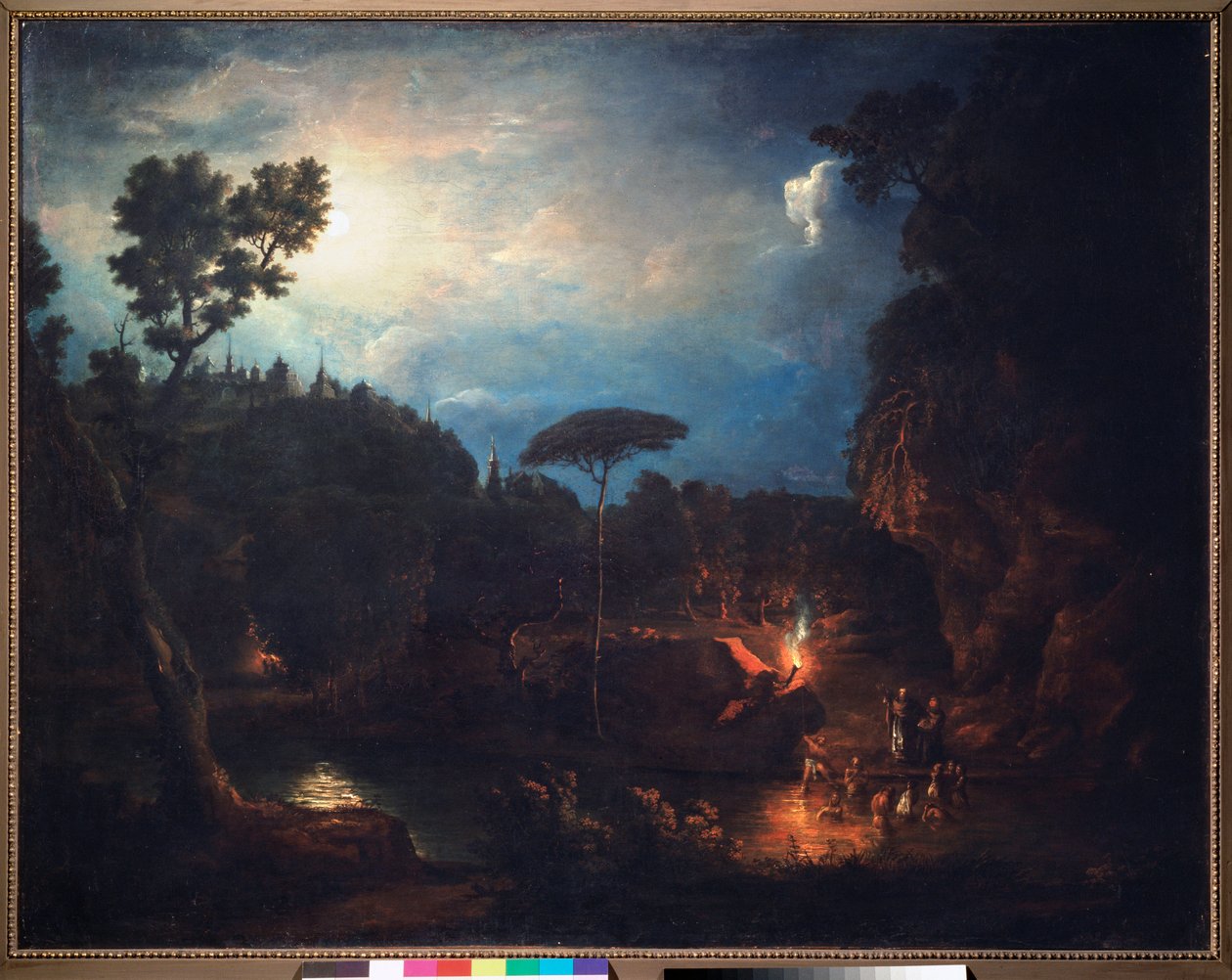 Le bapteme secret (Det hemliga dopet) - Kristnandet av Kievan Rus (9-1200-talet) - Målning av Ivan Mikhailovich Tankov (Tonkov) (1740-1799), olja på duk av Ivan Michailovich Tankov