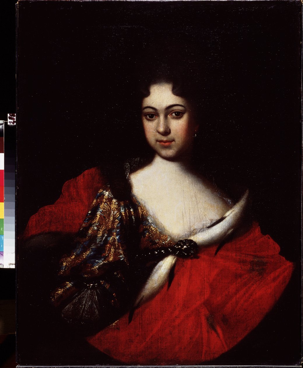 Porträtt av kejsarinnan Praskovia Ivanovna (1694-1731), brorsdotter till Pierre I Le Grand (1672-1725) och dotter till Ivan V (1666-1696). (Porträtt av Tzarevna Praskovya Ivanovna, systerdotter till Peter den store). Peinture av Ivan Nikitich Nikitin (Niki av Ivan Nikitich Nikitin