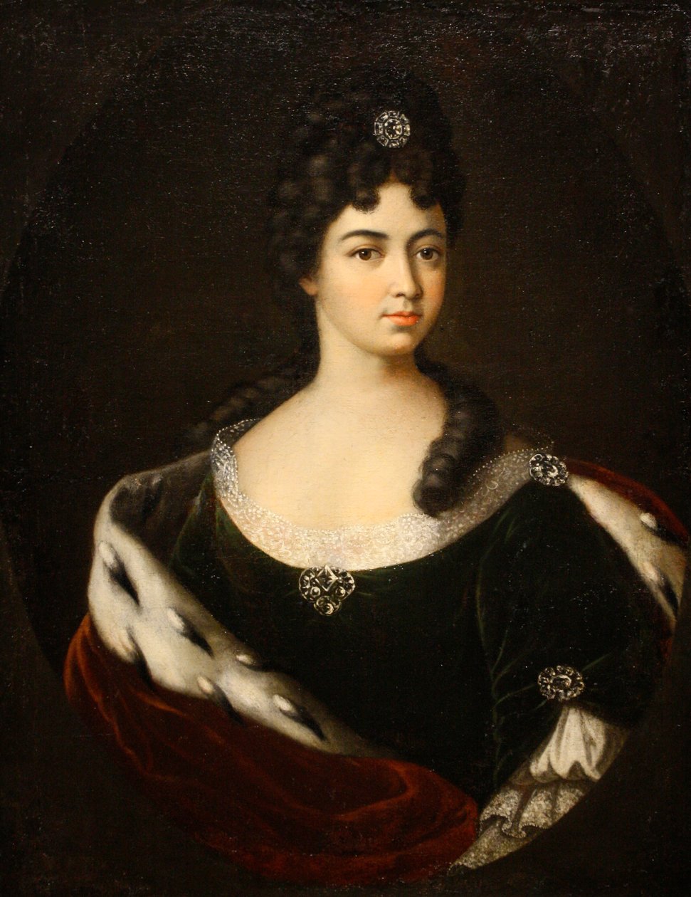 Porträtt av grevinnan Smaragda Maria Cantemir, slutet av 1710-talet-början av 1720-talet. av Ivan Nikitich Nikitin