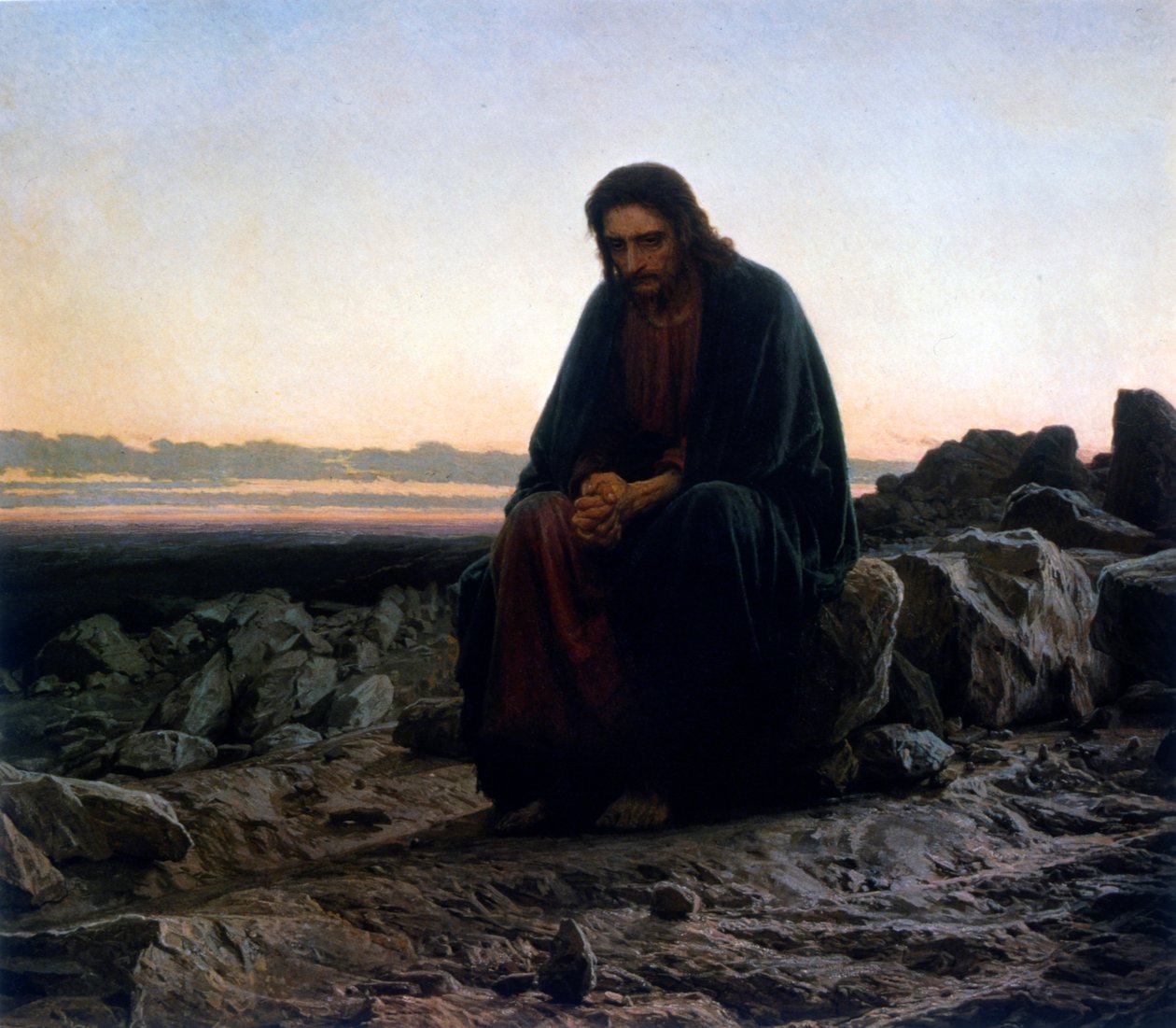 Kristus i öknen. eller Kristus i vildmarken av Ivan Nikolaevich Kramskoy
