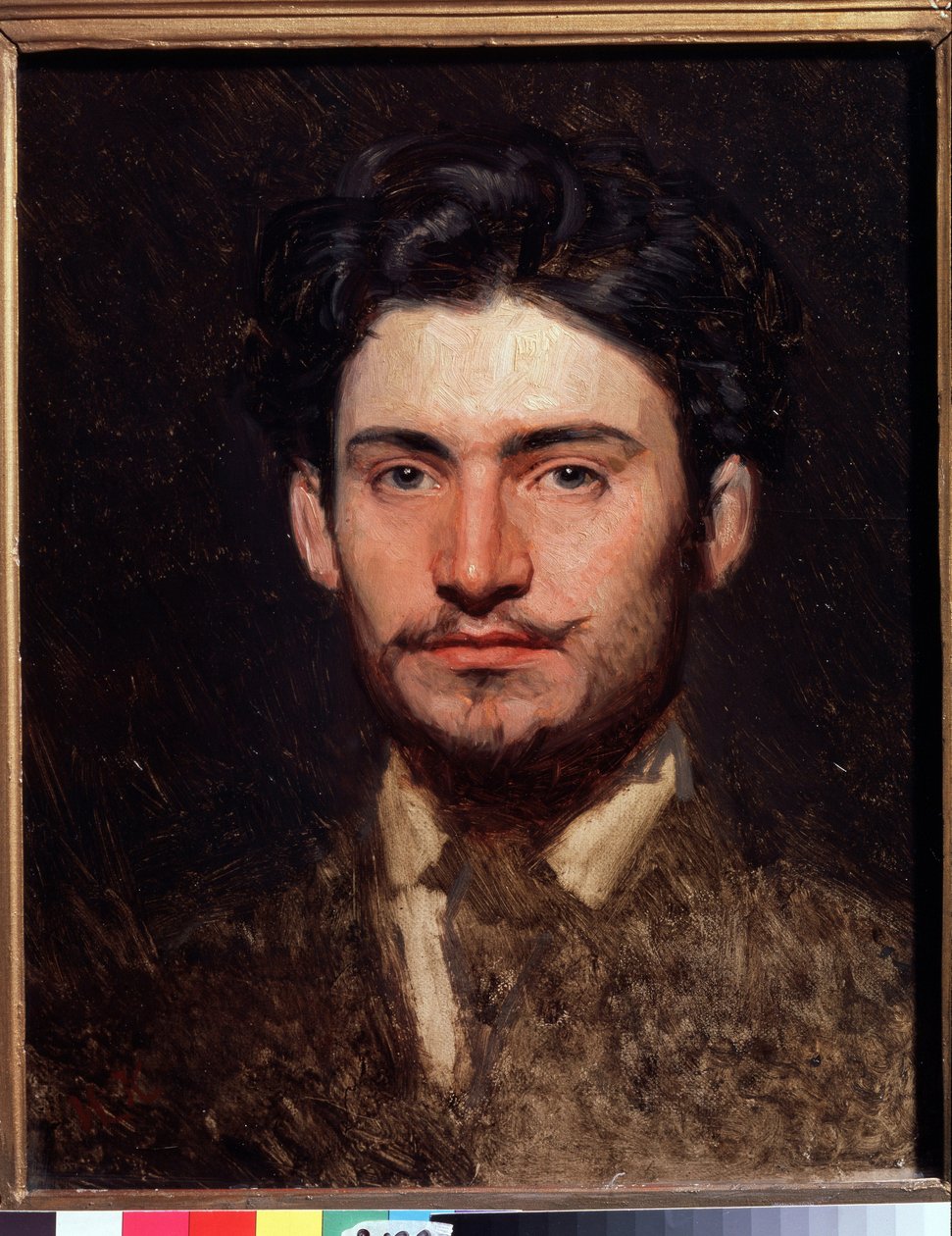 Porträtt av konstnären Fjodor Vasilyev (Feodor Alexandrovich, Fiodor Alexandrovich Vasiliev (1850-1873) (Porträtt av konstnären F. Vasilyev). Målning av Ivan Nikolayevich Kramskoi (1837-1887), olja på duk, cirka 1871. rysk konst, 1871. århundradet porträtt av Ivan Nikolaevich Kramskoy