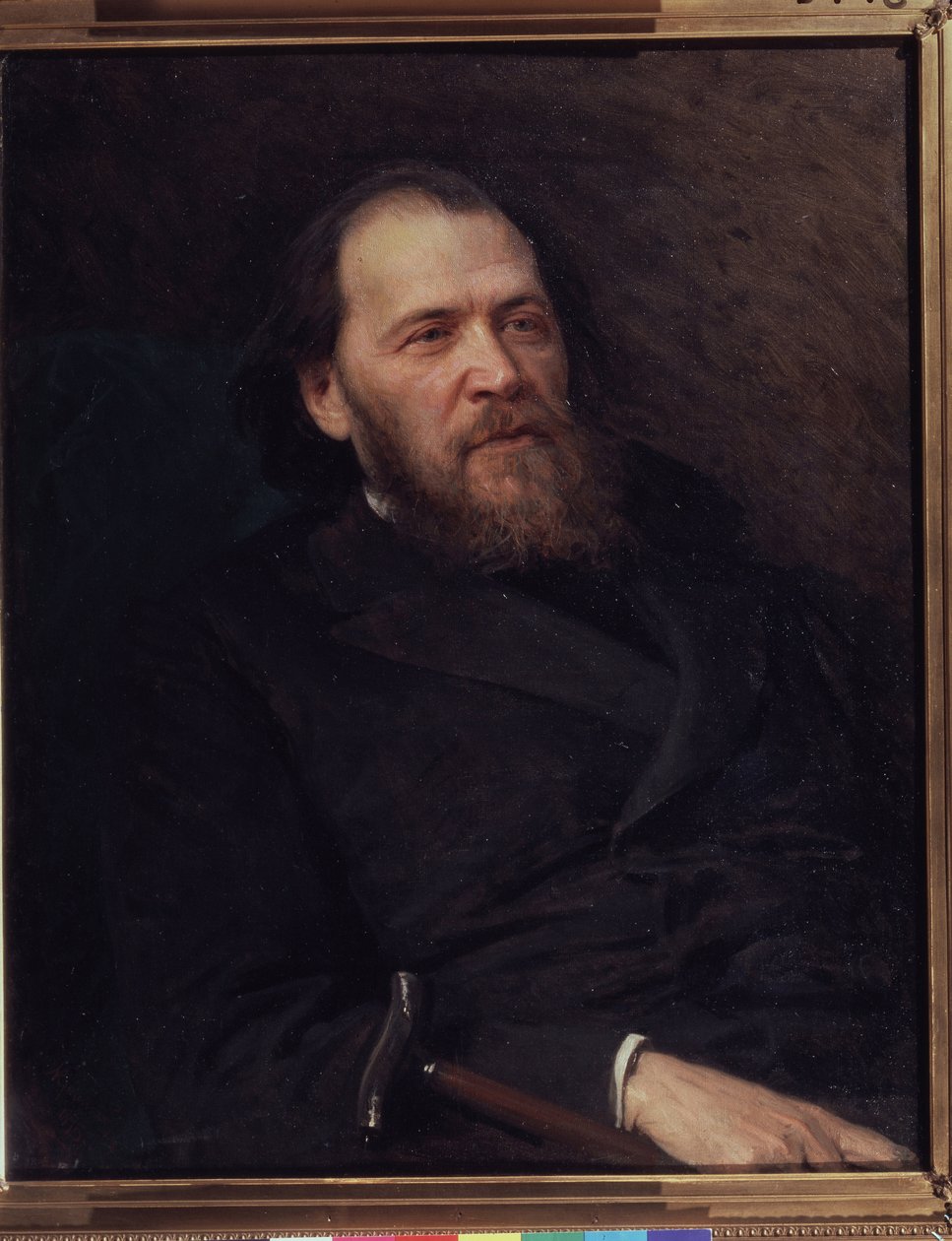 Porträtt av poeten Ekv Polonsky (1819-1898) (Porträtt av poeten Y. Polonsky). Målning av Even Nakolayevich Kramskoi (1837-1887), Huille sur Toile av Ivan Nikolaevich Kramskoy