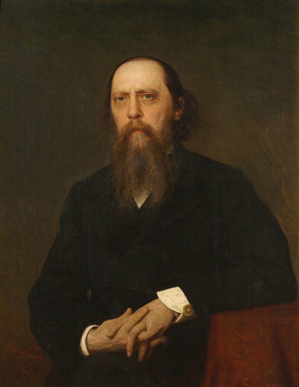 Porträtt av författaren Mikhail Saltykov-Shchedrin 1826-1889, 1879 av Ivan Nikolaevich Kramskoy