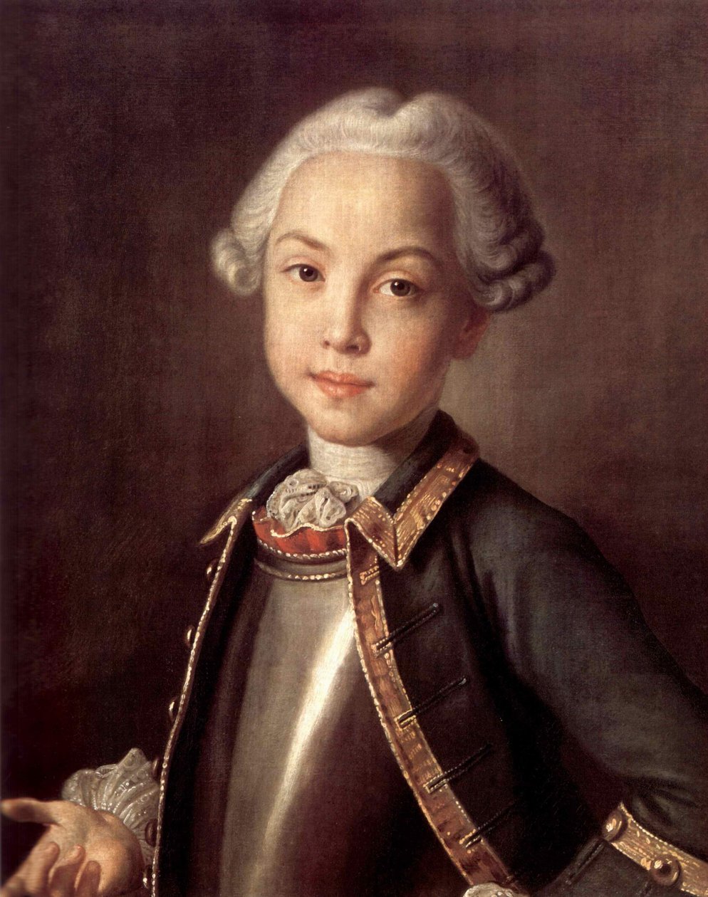 Porträtt av greve Nikolai Petrovich Sheremetev som barn, 1750-talet av Ivan Petrovich Argunov