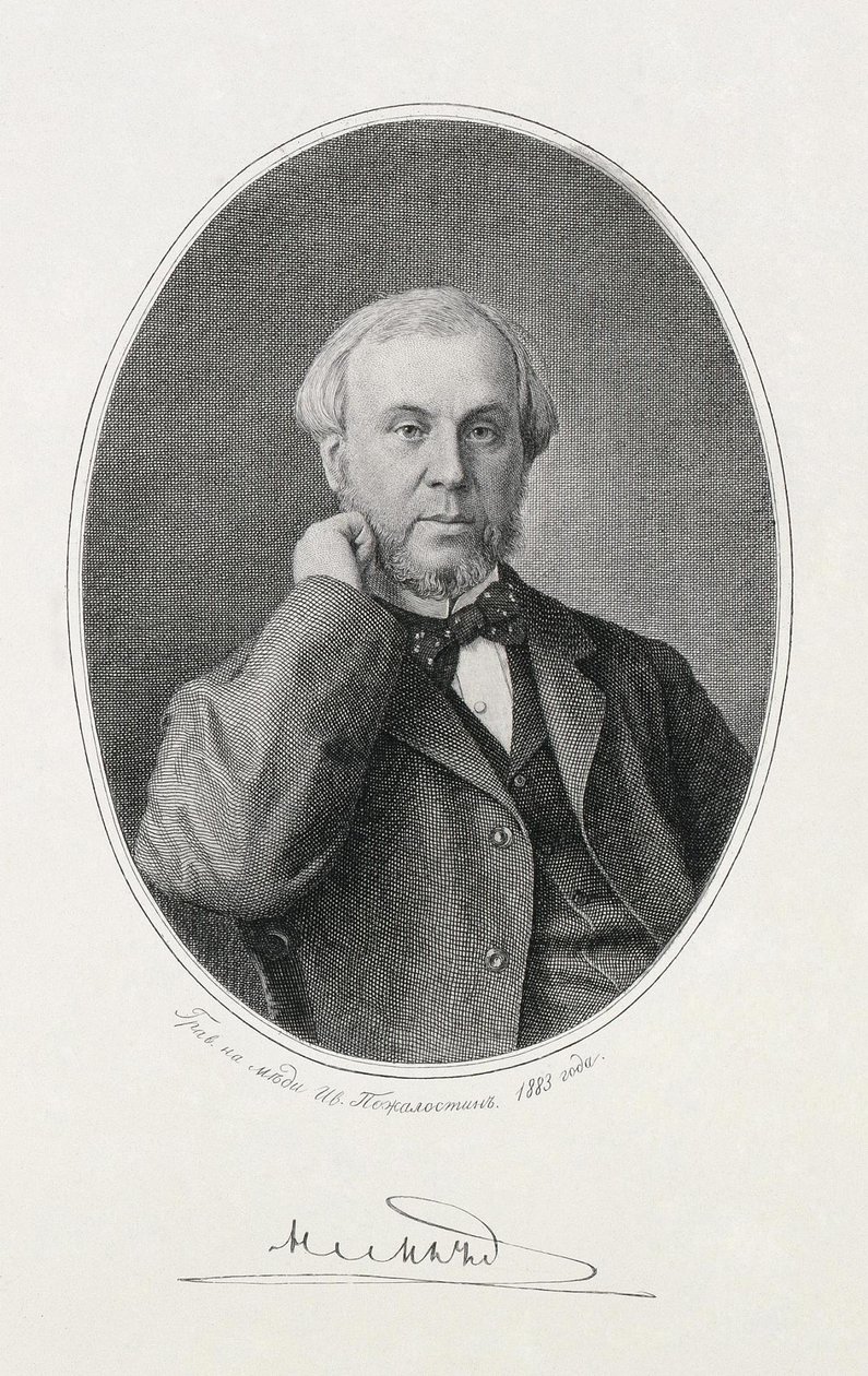 Porträtt av Nikolay Alexeyevich Milyutin 1818-1872, 1883 av Ivan Petrovich Pozhalostin