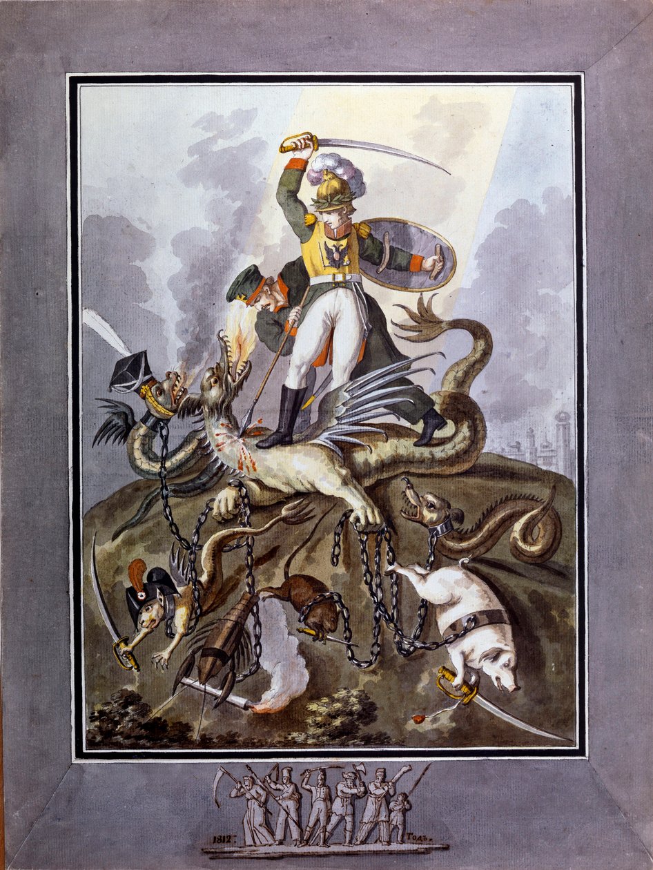 ""1812"": allegori om nederlaget för Napoleon I:s armé under den ryska kampanjen (1812) - Verk av Ivan Philippovich Tupylev (Toupylev) (1758-1821) av Ivan Philippovich Tupylev