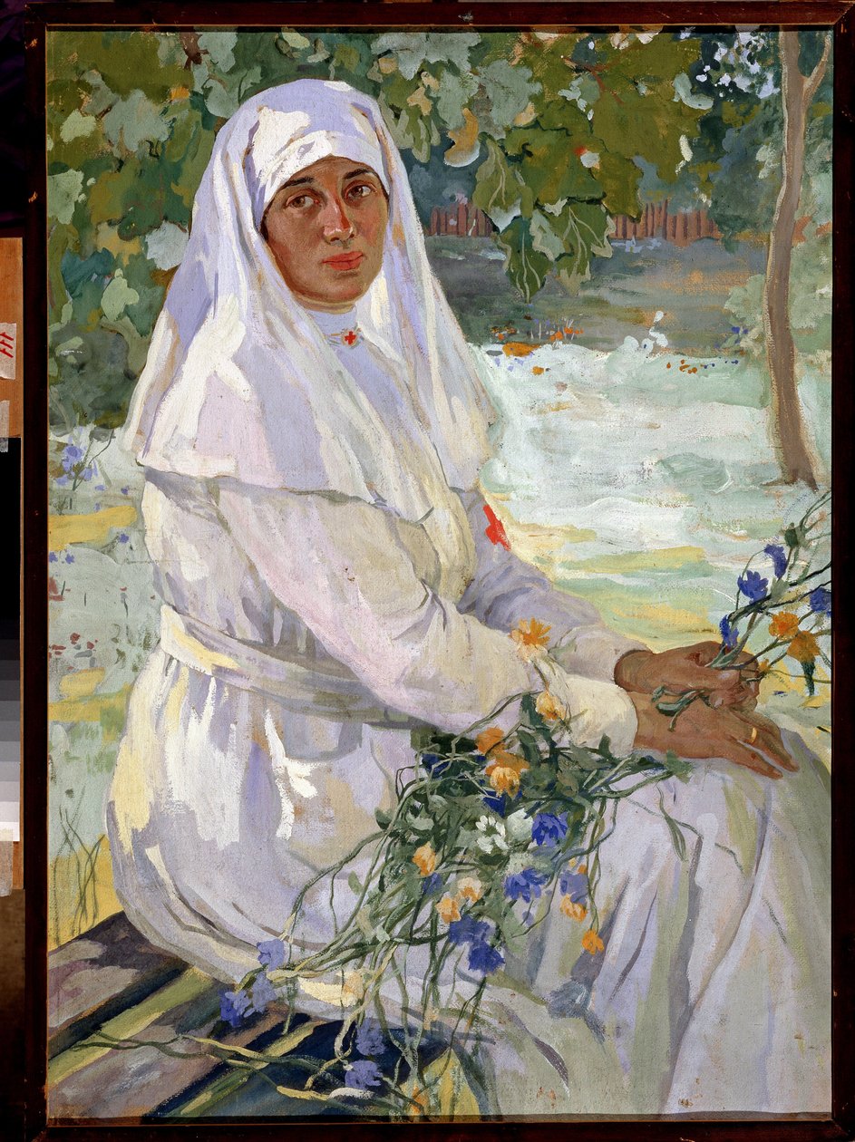 Röda Korset (Röda Korset) Sjuksköterska porträtt av Ivan Silych Goriuschkin Sorokopudov