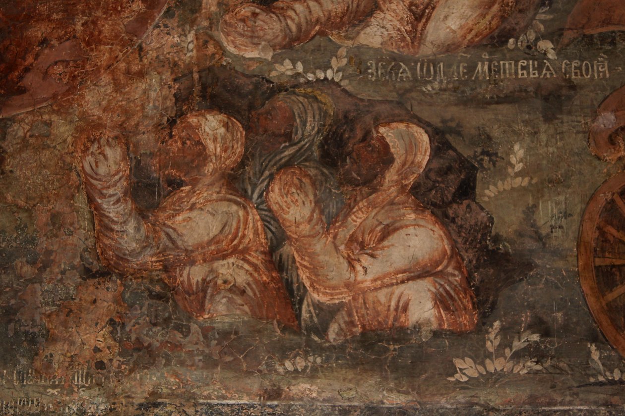 Fresk i katedralen Our Lady of the Sign, Novgorod, tidigt 1700-tal. av Ivan Yakovlevich Bakhmatov