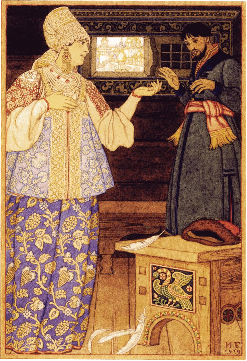 Archers Wife och Andrey the Archer, 1919 av Ivan Yakovlevich Bilibin